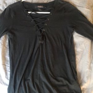 cris cross long sleeve shirt